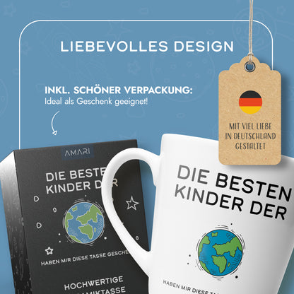 Papa Tasse "Die besten Kinder der Welt ..." | Weltkugel (002)