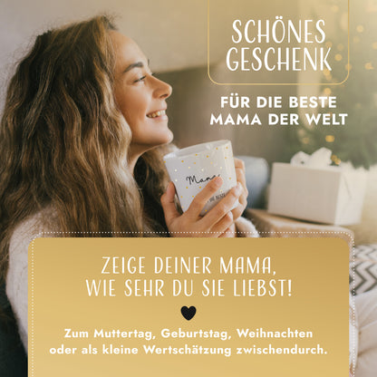 Tasse "Mama du bist die Beste" | Goldene Punkte (003)