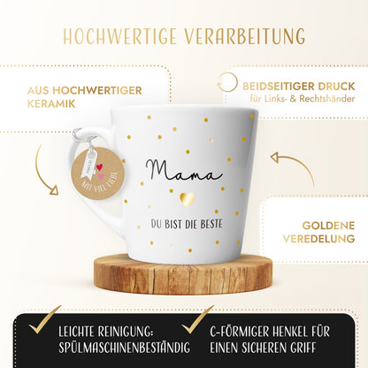 Tasse "Mama du bist die Beste" | Goldene Punkte (003)