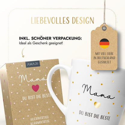 Tasse "Mama du bist die Beste" | Goldene Punkte (003)