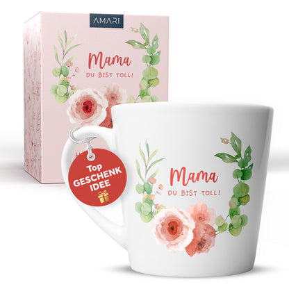 Tasse "Mama du bist toll!" | Blumendesign (001)