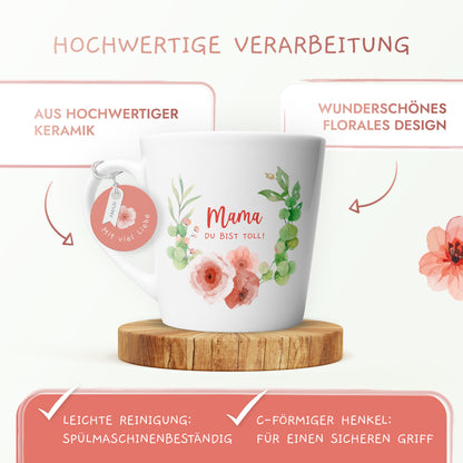 Tasse "Mama du bist toll!" | Blumendesign (001)