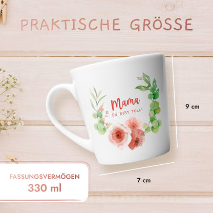 Tasse "Mama du bist toll!" | Blumendesign (001)