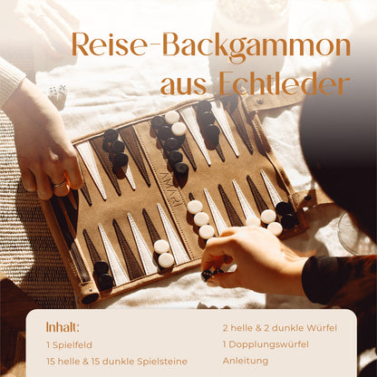 Reise Backgammon - Rollbares Backgammon für Reisen und Unterwegs