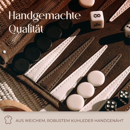 Reise Backgammon - Rollbares Backgammon für Reisen und Unterwegs