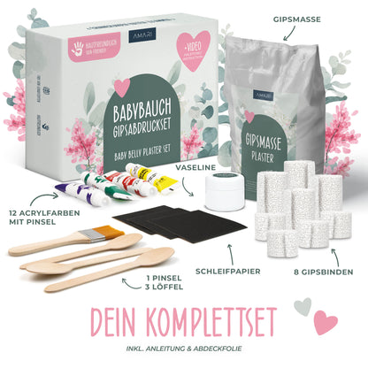 Gipsabdruck Babybauch Set | Eukalyptus