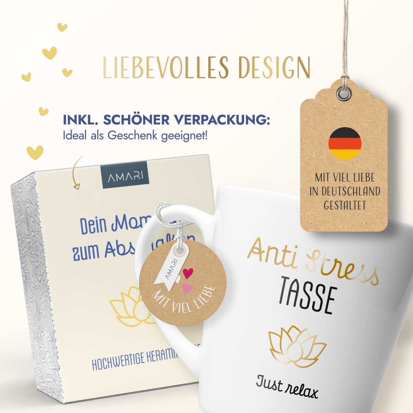 Tasse "Anti Stress Tasse" | Goldene Details (023)