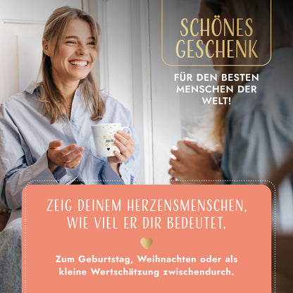 Tasse "Schön, dass es dich gibt" | Goldene Herzchen (022)