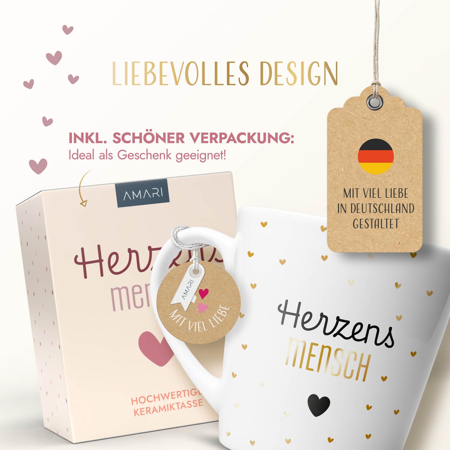 Tasse "Herzensmensch" | Goldene Details (021)