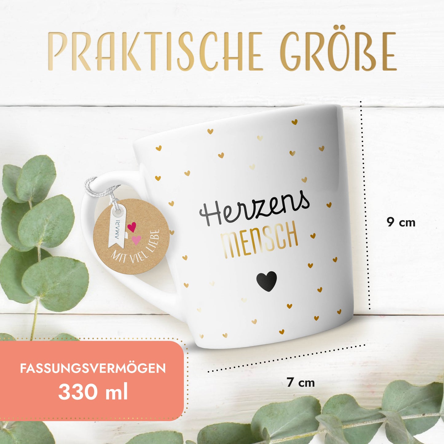 Tasse "Herzensmensch" | Goldene Details (021)