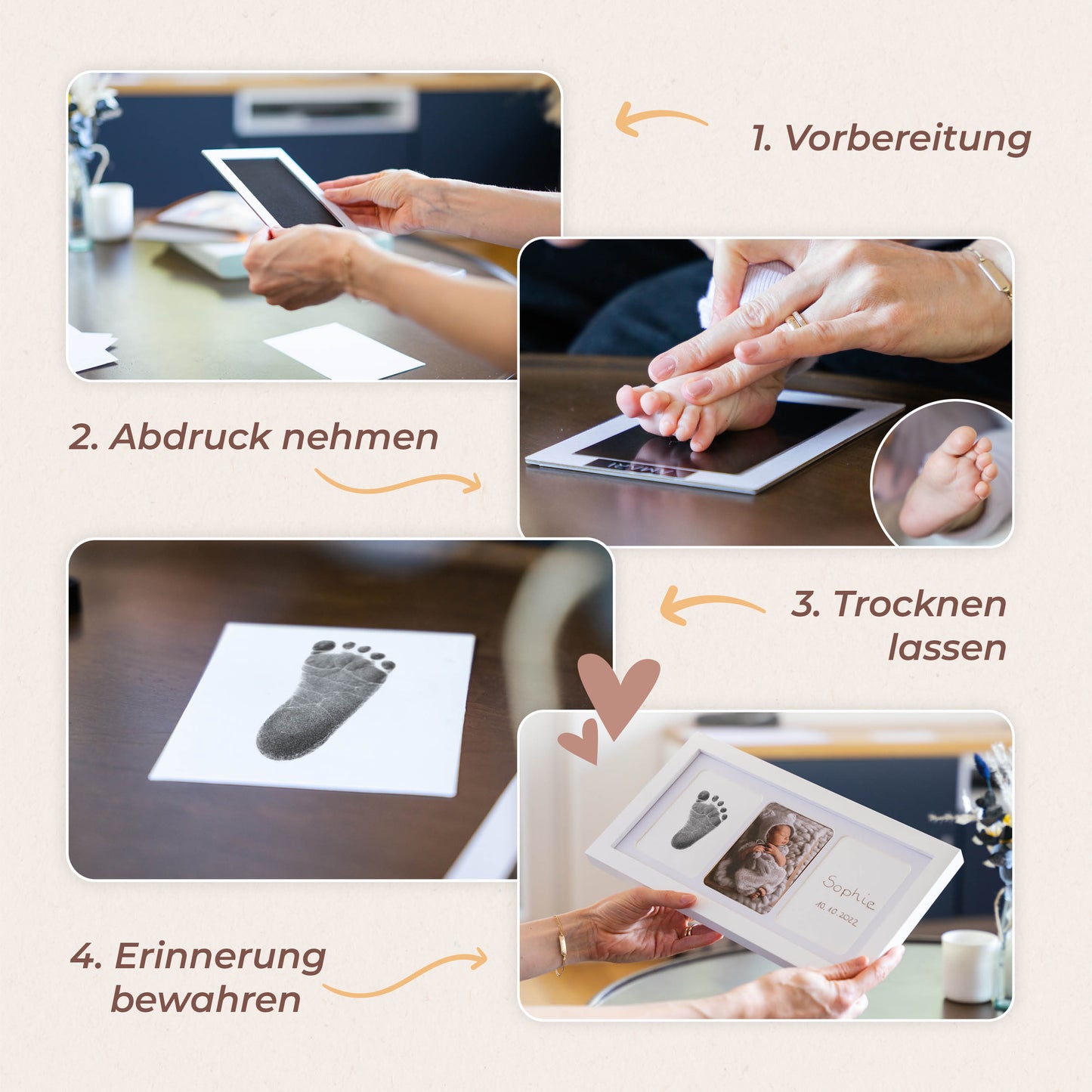 Baby Handabdruck & Fußabdruck Set