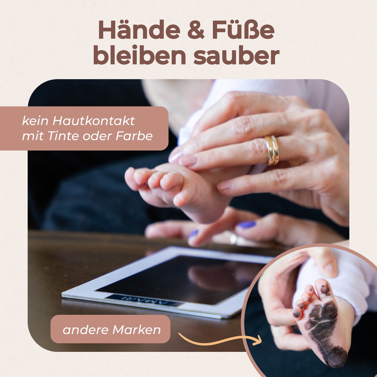 Baby Handabdruck & Fußabdruck Set