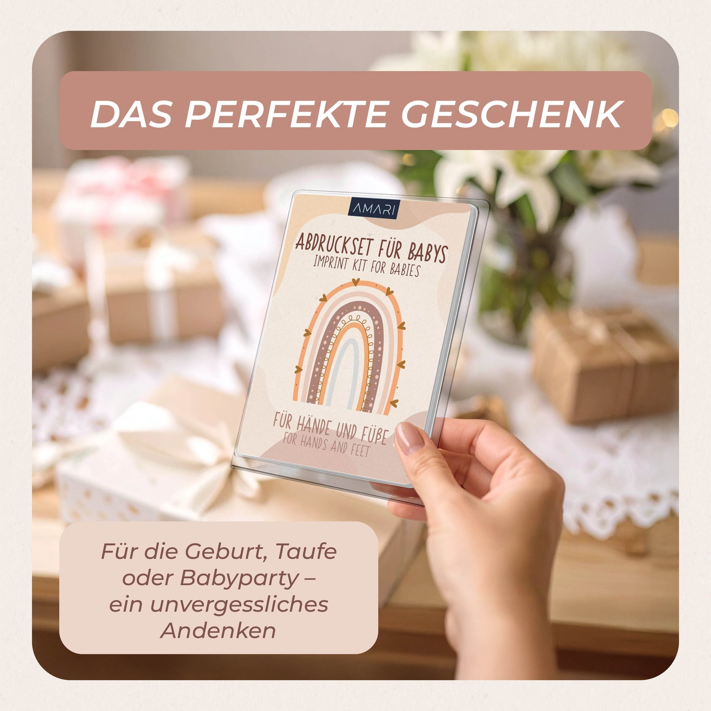 Baby Handabdruck & Fußabdruck Set