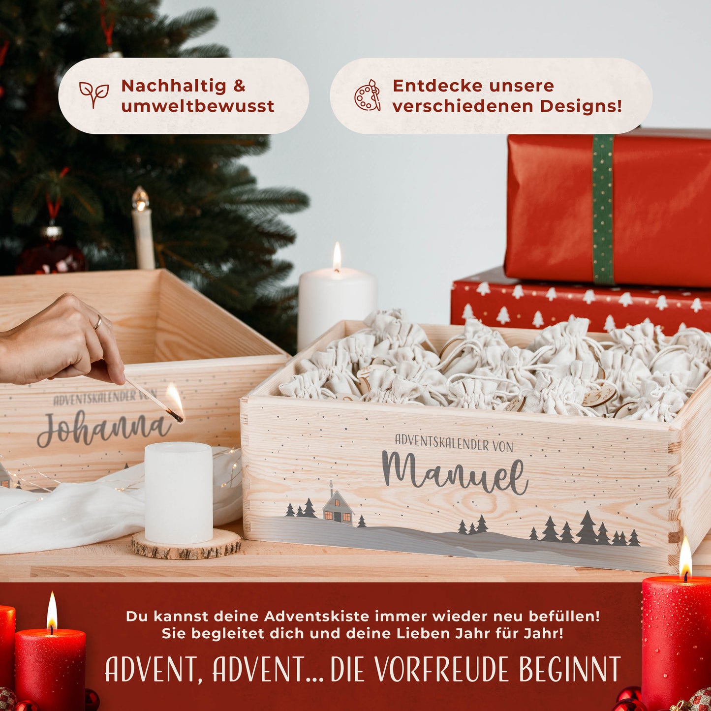 Amari ® Personalisierte Adventskiste | 008.01.02 Winterwelt