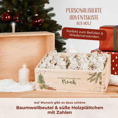Amari ® Personalisierte Adventskiste | Kinder Weihnachtsbaum 008.02.01