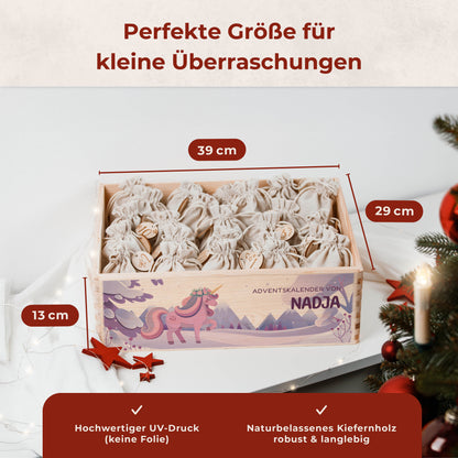 Amari ® Personalisierte Adventskiste | Einhorn Weihnachten 008.02.05