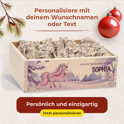 Amari ® Personalisierte Adventskiste | Einhorn Weihnachten 008.02.05