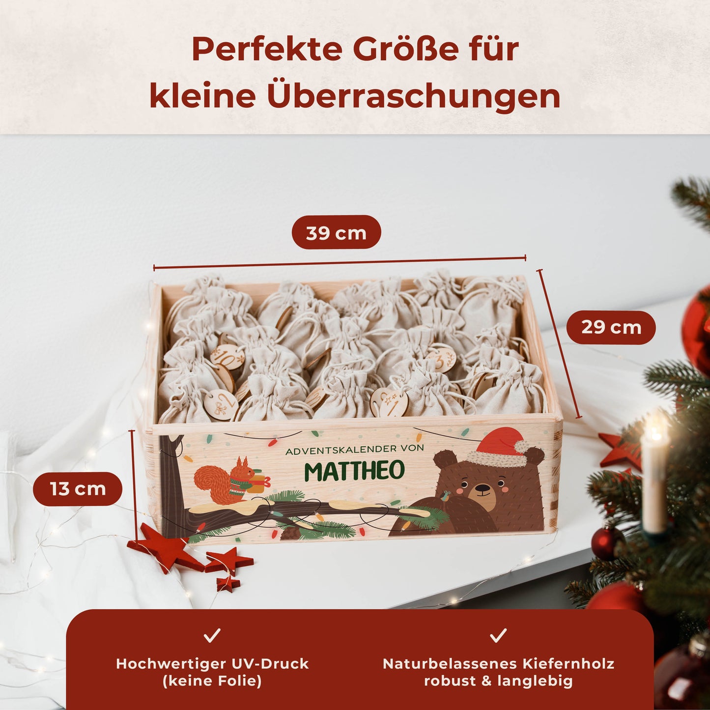 Amari ® Personalisierte Adventskiste | Bär Weihnachten 008.02.10