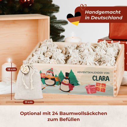 Amari ® Personalisierte Adventskiste | Pinguine 008.02.09