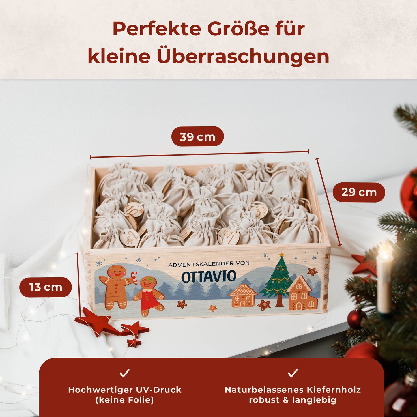 Amari ® Personalisierte Adventskiste | Lebkuchen 008.02.08