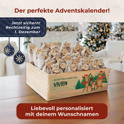 Amari ® Personalisierte Adventskiste | Waldtiere Weihnachten 008.02.04