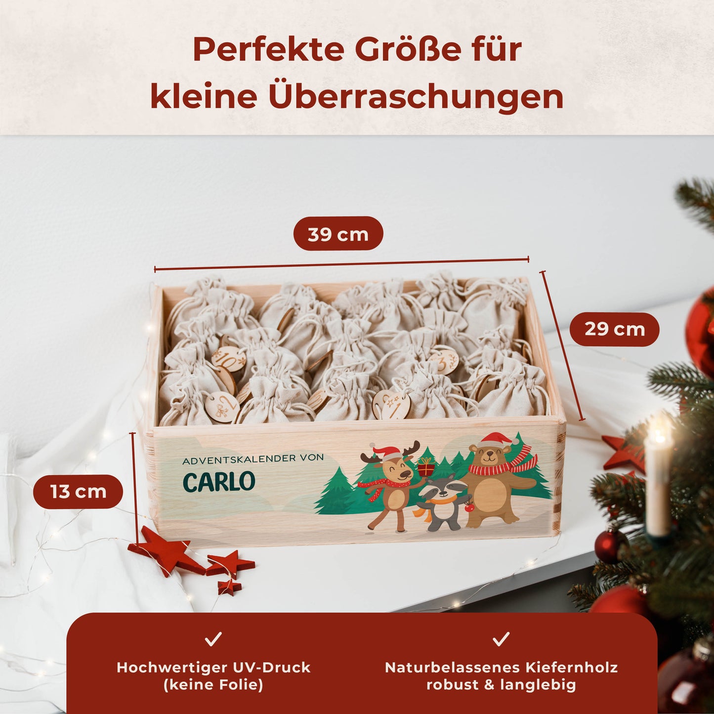 Amari ® Personalisierte Adventskiste | Waldtiere Weihnachten 008.02.04