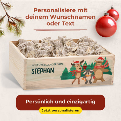 Amari ® Personalisierte Adventskiste | Waldtiere Weihnachten 008.02.04