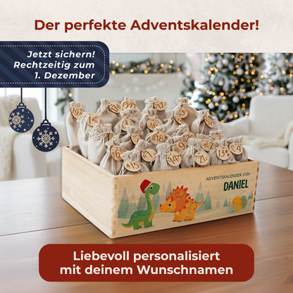 Amari ® Personalisierte Adventskiste | Dino Weihnachten 008.02.06