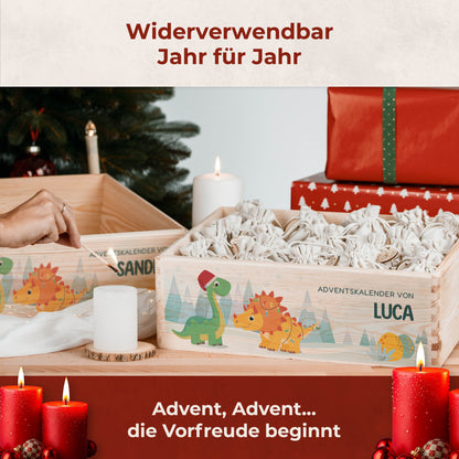 Amari ® Personalisierte Adventskiste | Dino Weihnachten 008.02.06