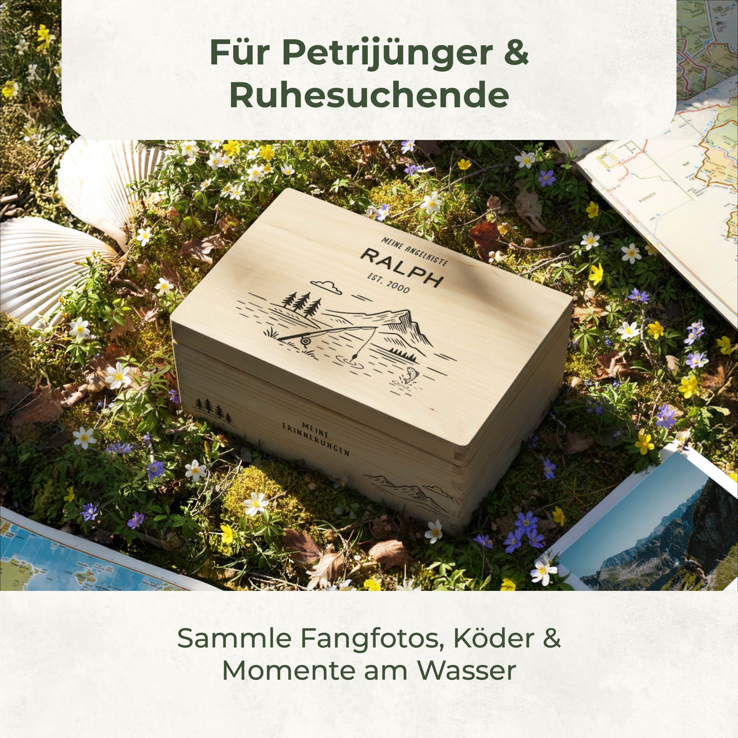 Amari ® Holzkiste Hobby | Angeln (020.01.01)