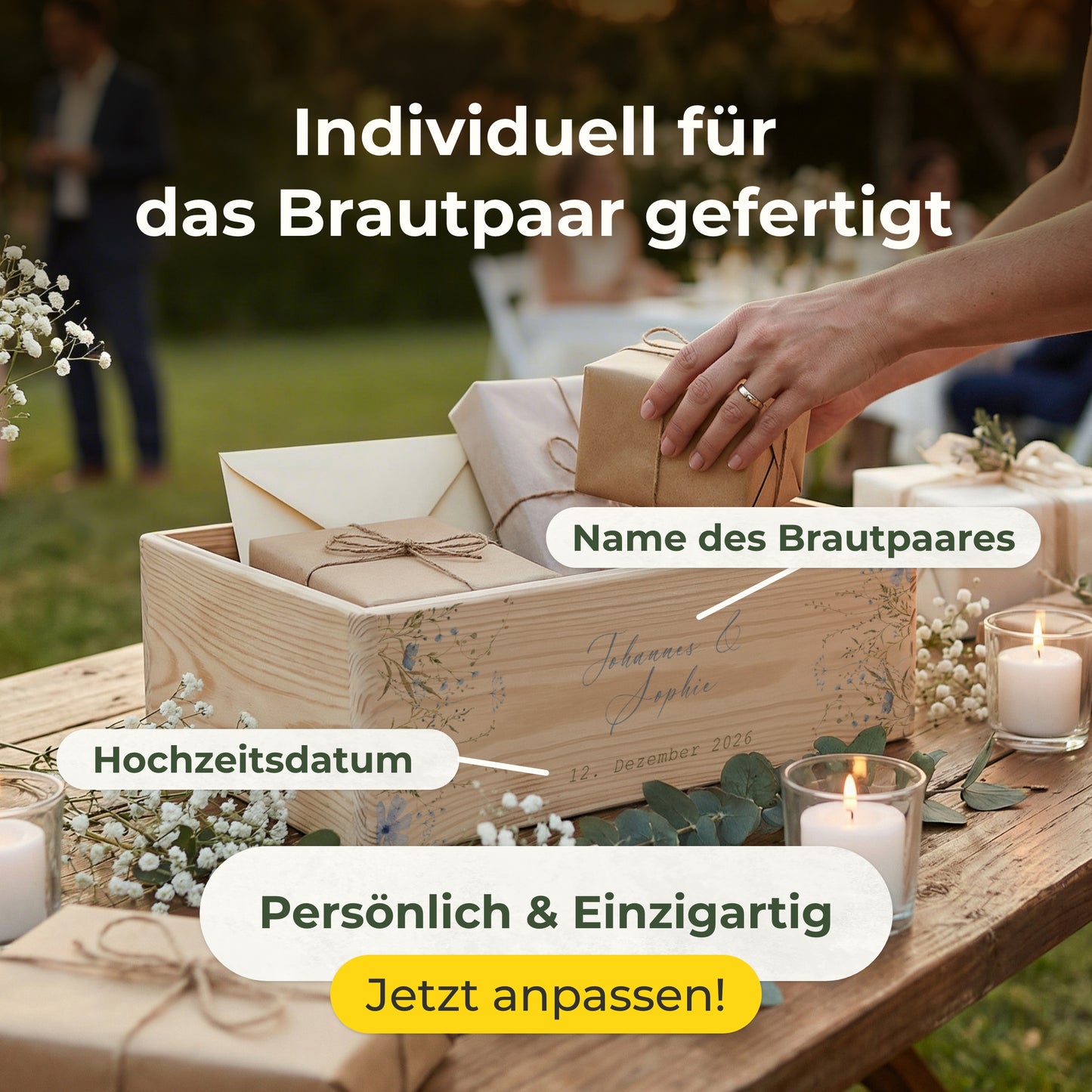 Erinnerungskiste Hochzeit offen | Vergissmeinnicht (021.02.04)