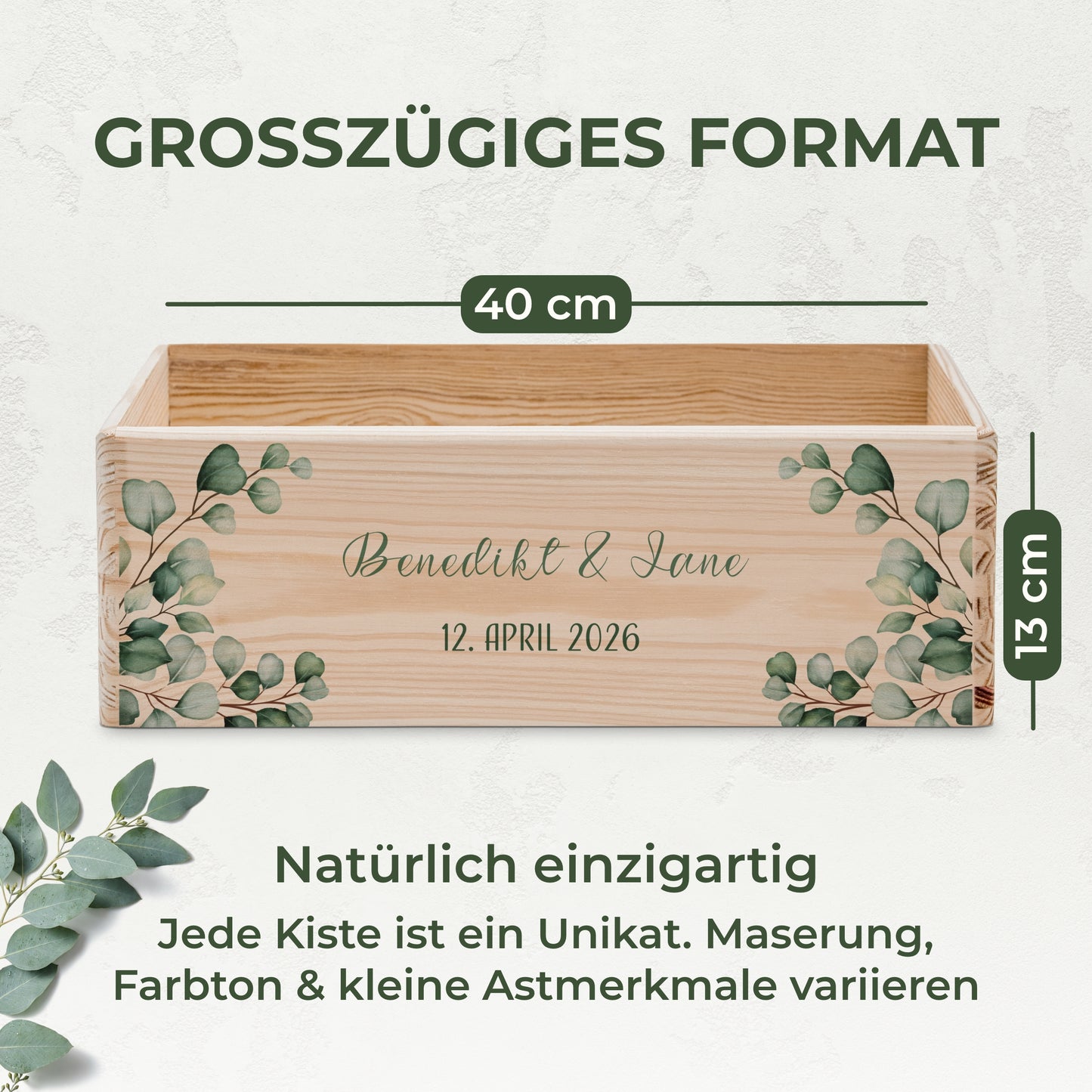 Erinnerungskiste Hochzeit offen | Eukalyptus (021.02.03)