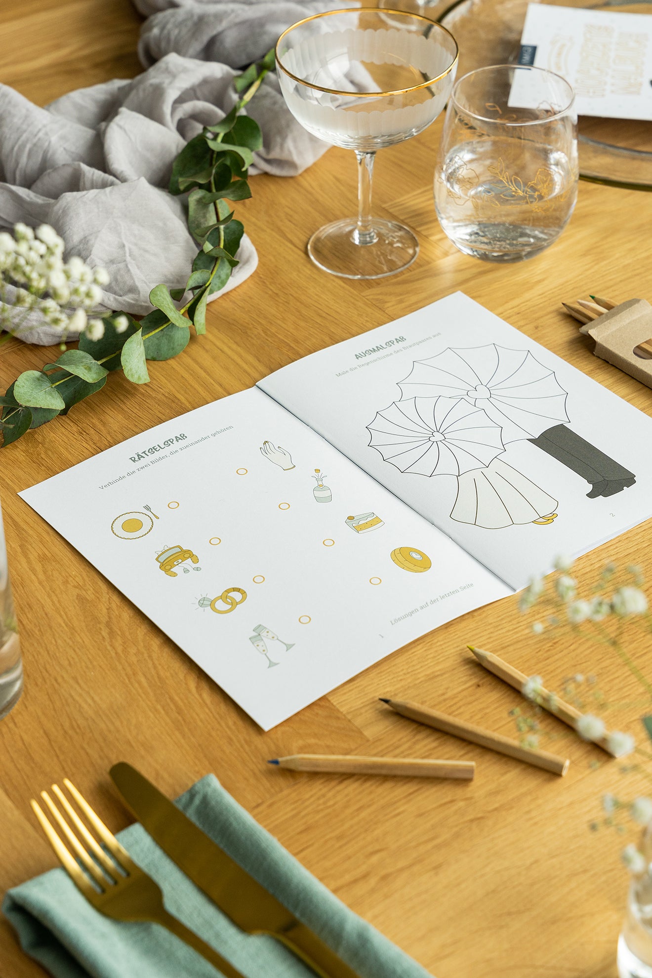 AMARI Mal- und Rätselbuch für Hochzeiten für Kinder