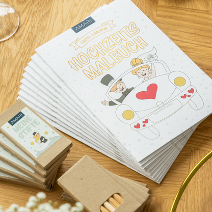 AMARI Kinder Mal und Rätselbuch für Hochzeiten 