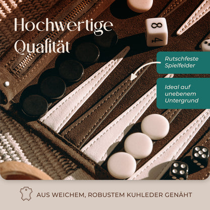 Reise Backgammon - Rollbares Backgammon für Reisen und Unterwegs