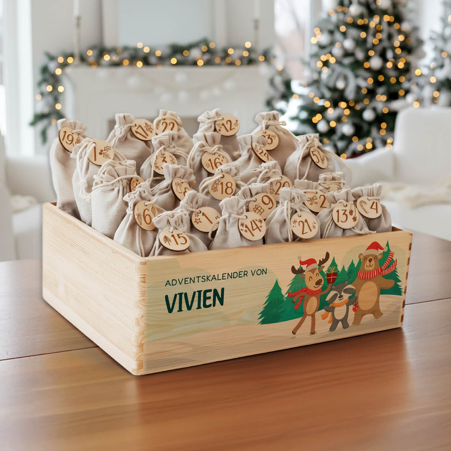 Amari ® Personalisierte Adventskiste | Waldtiere Weihnachten 008.02.04