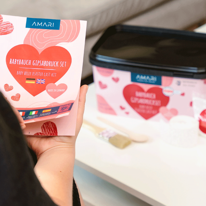 Gipsabdruck Babybauch Set Love Edition AMARI Geschenkidee für Mütter